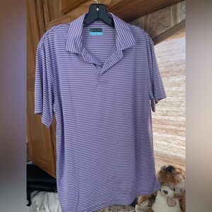 PGA Tour Lavender and White Striped Polo